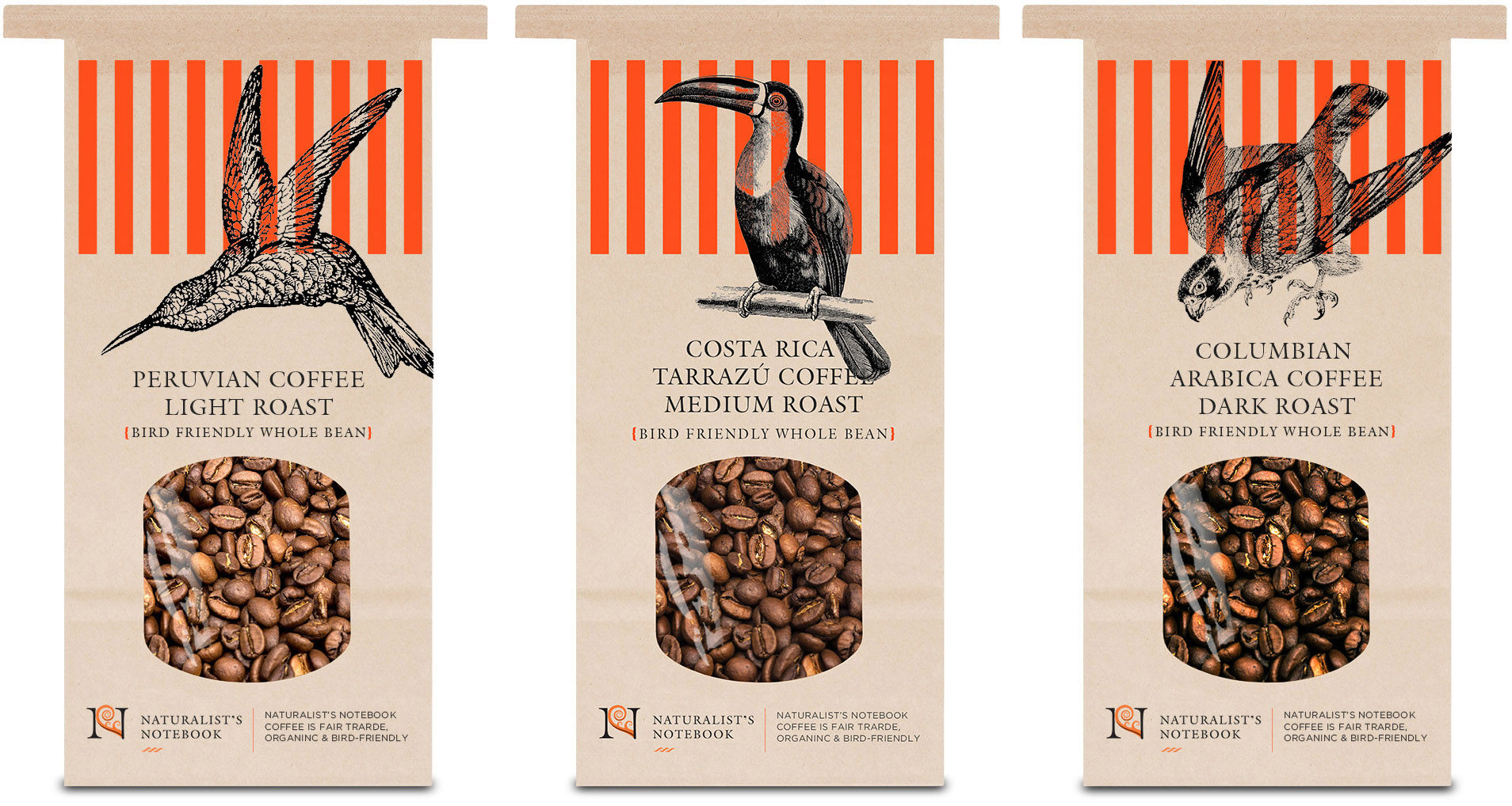 Naturalist's Notebook Bird-friendly coffee packaging
