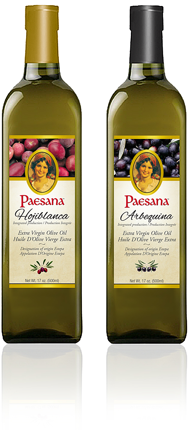 Paesana Extra Virgin Olive Oil bottles with new labels