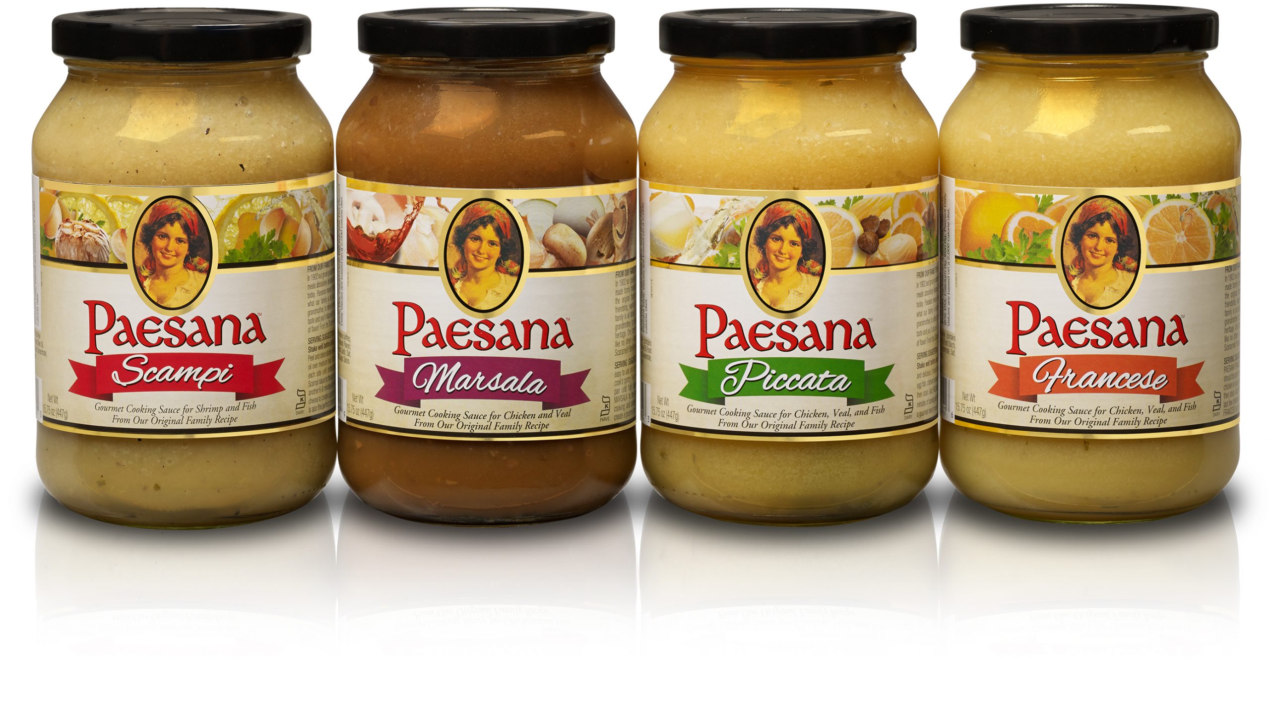 Paesana Cooking Sauce jars with new labels