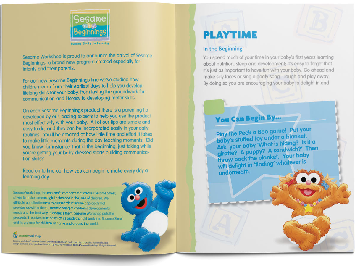 Inside spread for Sesame Beginnings parent guide